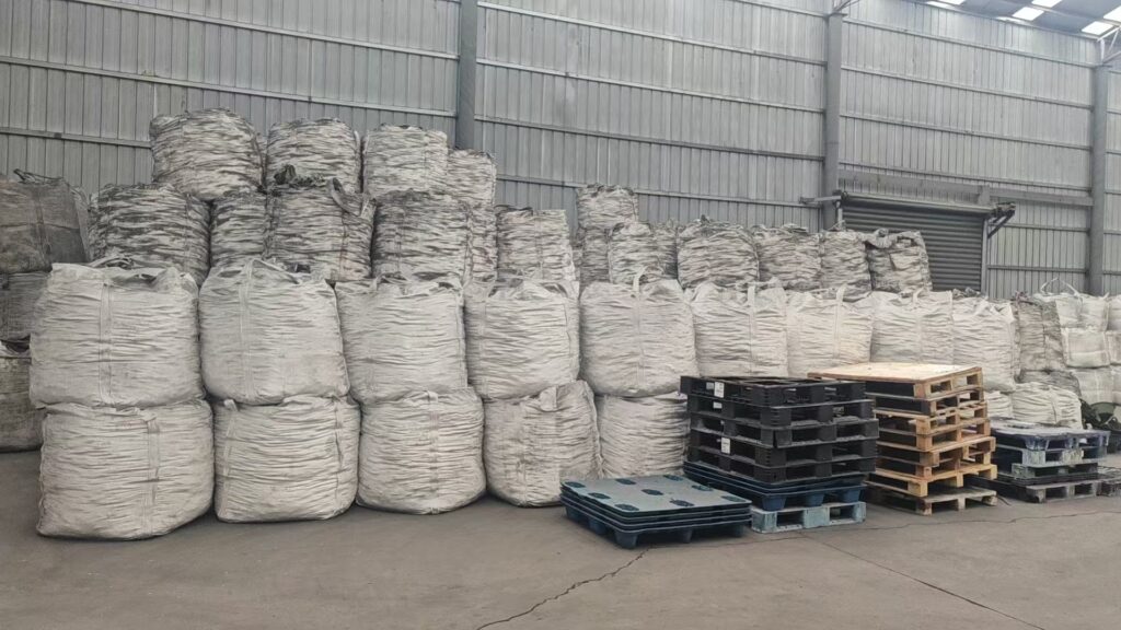 Bulk bags stacked inside a Xinrui workshop